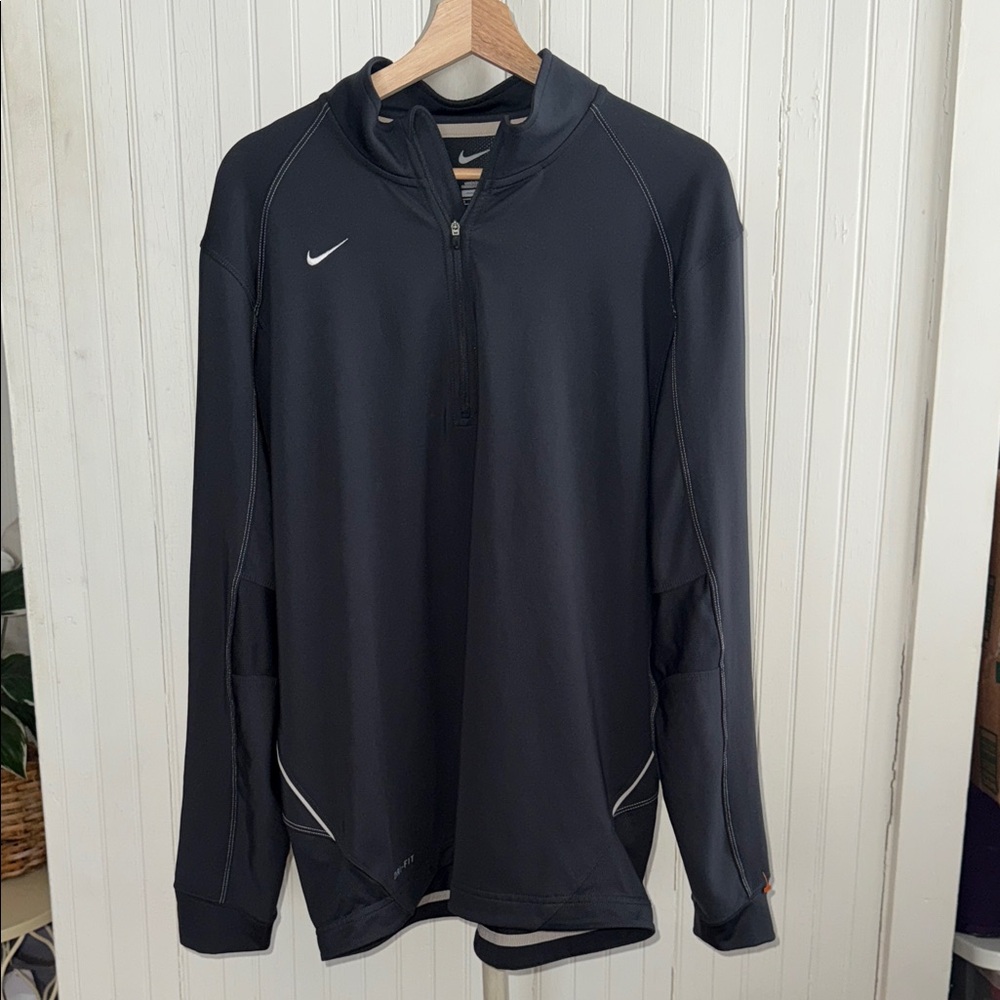 Nike Mens Dri-FIT Black Quarter Zip‎ Pullover Active Top 361048-214
